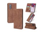 Custodia Retrò In Finto Cuoio Per Samsung Galaxy S20 Fe / S20 Fe 5G Custodia Design Portafoglio Con Porta Carte E Supporto Brown