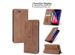 Custodia Retrò In Finto Cuoio Per Iphone 8 Plus / 7 Plus / 6 Plus / 6S Plus Custodia Design Portafoglio Con Porta Carte E Supporto Marrone