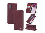 Custodia Retrò In Finto Cuoio Per Samsung Galaxy S20 Fe / S20 Fe 5G Custodia A Portafoglio Con Porta Carte E Supporto Rosso