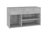 Vidaxl Panca Per Scarpe In Cemento Grigio 80X30X45 Cm Materiale A Base Di Legno