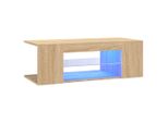 Mobile Tv Con Luci Led Rovere Sonoma 90X39X30Cm