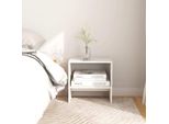 Comodini 2 Pz. Bianco 40X30,5X40 Cm In Legno Di Pino Massiccio