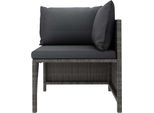 Divano Angolare Modulare Con Cuscini In Poly Rattan Grigio