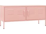 Mobile Tv Rosa 105X35X50 Cm In Acciaio