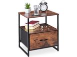Relaxdays Comodino Industriale Con Cassetto