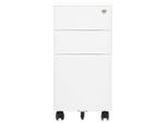 Vidaxl Armadio Per Archiviazione Con Rotelle Bianco 30X45X59 Cm Acciaio