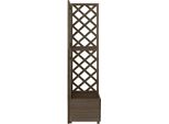 Vidaxl Traliccio D'angolo Con Fioriera Grigio 40X40X150Cm In Legno Massiccio D'abete