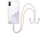 Custodia Con Cinturino Per Xiaomi Redmi 9A, Paraurti In Tpu Morbido, Custodia Protettiva, Con Cinturino Regolabile Bianco