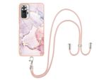Custodia Con Cinturino Per Xiaomi Redmi Note 10 Pro/10 Pro Max, Paraurti In Tpu Morbido, Custodia Protettiva, Con Cinturino Regolabile Rose Gold