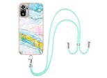 Custodia Con Cinturino Per Xiaomi Redmi Note 10 4G / Note 10S, Paraurti In Tpu Morbido, Custodia Protettiva, Con Cinturino Regolabile Oro