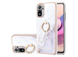 Custodia Marble Per Xiaomi Redmi Note 10 4G / Note 10S, Custodia Protettiva In Silicone Tpu Con Supporto Ad Anello Gold
