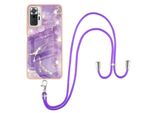 Custodia Con Cinturino Per Xiaomi Redmi Note 10 Pro/10 Pro Max, Paraurti In Tpu Morbido, Custodia Protettiva, Con Cinturino Regolabile Viola
