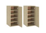 Vidaxl Scarpiere 2 Pezzi Rovere Sonoma 32X35X70 Cm Materiale Legno