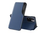 Custodia Flip Per Xiaomi Redmi Note 11, Custodia In Finto Cuoio Con Finestra E Funzione Stand Blu