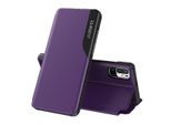 Custodia Flip Per Xiaomi Redmi Note 10 5G, Custodia In Finto Cuoio Con Finestra E Funzione Stand Viola