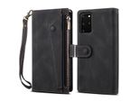 Custodia Protettiva Per Samsung Galaxy S20 Plus / S20 Plus 5G, Custodia In Pelle Con Cerniera, Portafoglio Pieghevole Con Slot Per Carte, Supporto E Cinturino Nero
