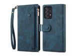 Custodia Protettiva Per Samsung Galaxy A13 4G, Custodia In Pelle Con Cerniera, Portafoglio Pieghevole Con Slot Per Carte, Supporto E Passante Blu