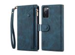 Custodia Protettiva Per Samsung Galaxy S20 Fe / S20 Fe 5G / S20 Fe 2022, Custodia In Pelle Con Zip, Portafoglio Pieghevole Con Slot Per Carte, Supporto E Cinturino Blu