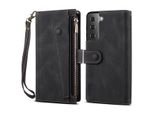 Custodia Protettiva Per Samsung Galaxy S21 Plus 5G, Custodia In Pelle Con Cerniera, Portafoglio Pieghevole Con Slot Per Carte, Supporto E Cinturino Nero