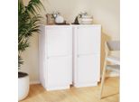 Vidaxl Credenze 2 Pz. Bianco 31,5X34X75 Cm In Legno Di Pino Massiccio