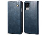 Custodia Per Xiaomi Redmi K50, Portafoglio In Pelle Flip Case Con Funzione Stand Blu