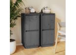 Vidaxl Credenze 2 Pz. Grigio 31,5X34X75 Cm In Legno Di Pino Massiccio