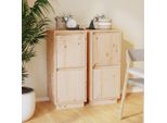 Vidaxl Credenze 2 Pezzi 31,5X34X75 Cm In Legno Di Pino Massiccio