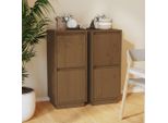 Vidaxl Credenze 2 Pz. Marrone Miele 31,5X34X75 Cm In Legno Di Pino Massiccio