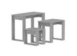 Vidaxl Set Tavoli 3 Pz. Materiale A Base Di Legno Sonoma Grigio