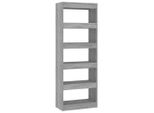 Libreria/Divisorio Grigio Cemento 60X30X166 Cm Materiale A Base Di Legno