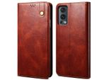 Custodia Per Oneplus Nord 2 5G, Custodia In Pelle Flip Wallet Con Funzione Stand Rosso