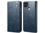 Custodia Per Oppo A35, Portafoglio In Pelle Flip Case Con Funzione Stand Blu
