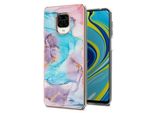 Custodia Per Xiaomi Redmi Note 9S / 9 Pro / 9 Pro Max, Custodia In Silicone Tpu Antiurto A Fantasia, Blu