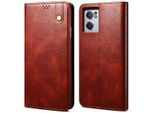 Custodia Per Oneplus Nord Ce 2 5G, Custodia In Pelle Flip Wallet Con Funzione Stand Rosso
