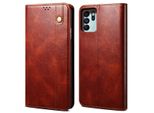 Custodia Per Oppo Reno6 Z, Portafoglio In Pelle Flip Case Con Funzione Stand Rosso