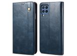 Custodia Per Samsung Galaxy M42 4G, Custodia Flip In Pelle Con Funzione Stand Blu