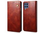 Custodia Per Samsung Galaxy M22 / M32 / A22 4G, Custodia In Pelle Flip Wallet Con Funzione Stand Rosso