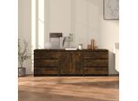 Vidaxl Credenza 3 Pezzi Rovere Fumé Materiale A Base Di Legno