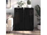 Vidaxl Credenze 2 Pezzi Nero 31,5X34X75 Cm In Legno Di Pino Massiccio