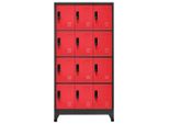 Vidaxl Armadio Spogliatoio Antracite E Rosso 90X45X180 Cm In Acciaio