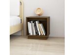 Comodino Marrone Miele 40X30X40 Cm In Legno Massiccio Di Pino