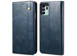 Custodia Per Oppo Reno6 Z, Portafoglio In Pelle Flip Case Con Funzione Di Stand Blu
