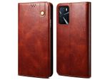 Custodia Per Oppo A16, Portafoglio In Pelle Flip Case Con Funzione Di Stand Rosso