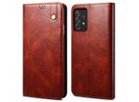Custodia Per Samsung Galaxy A52S 5G, Custodia In Pelle Flip Wallet Con Funzione Stand Rosso