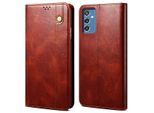 Custodia Per Samsung Galaxy A13 5G, Custodia In Pelle Flip Wallet Con Funzione Stand Rosso