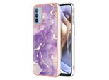 Custodia Per Motorola Moto G31 / G41, Sottile Marmo Antiurto Custodia Morbida Tpu Paraurti Viola