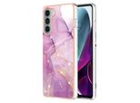 Custodia Per Motorola Moto G200, Sottile Marmo Antiurto Morbido Tpu Paraurti Rosa