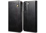 Custodia Per Samsung Galaxy S22 5G, Custodia In Pelle Flip Wallet Con Funzione Stand Nero