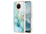 Custodia Per Nokia G20 / G10, Sottile Marmo Antiurto Morbido Tpu Paraurti Verde