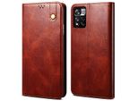 Custodia Per Xiaomi Redmi Note 11, Portafoglio In Pelle Flip Case Con Funzione Stand Rosso